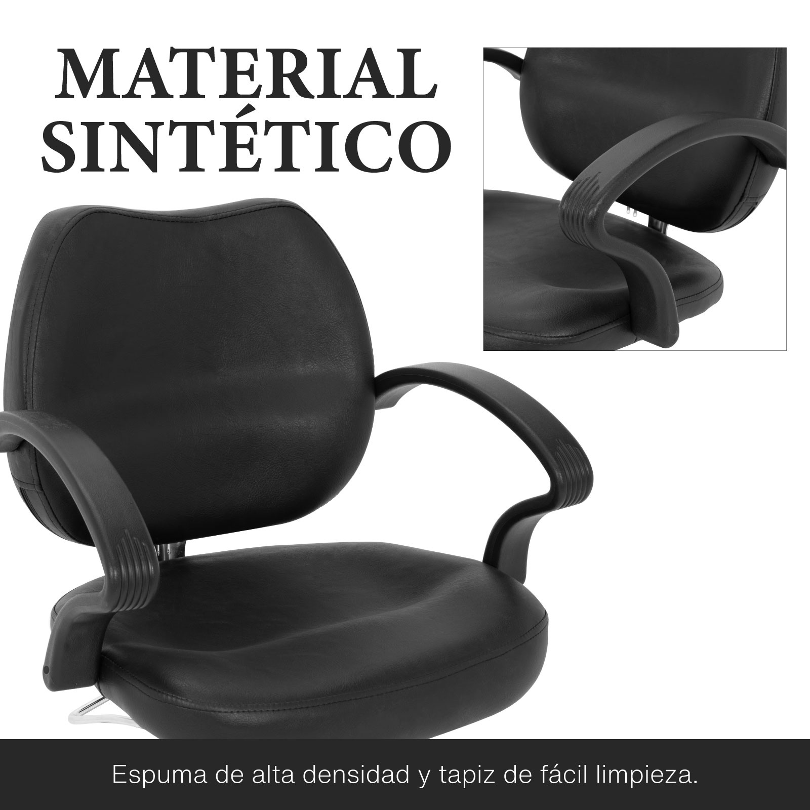 Foto 7 pulgar | Silla de Barbero Hidráulica Onof 075CUAD color Negro