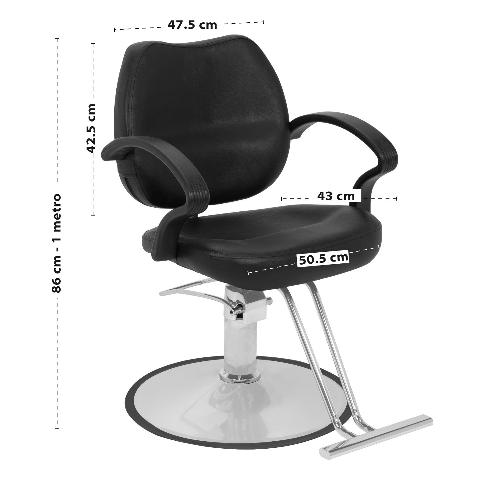 Foto 9 pulgar | Silla de Barbero Hidráulica Onof 075CUAD color Negro