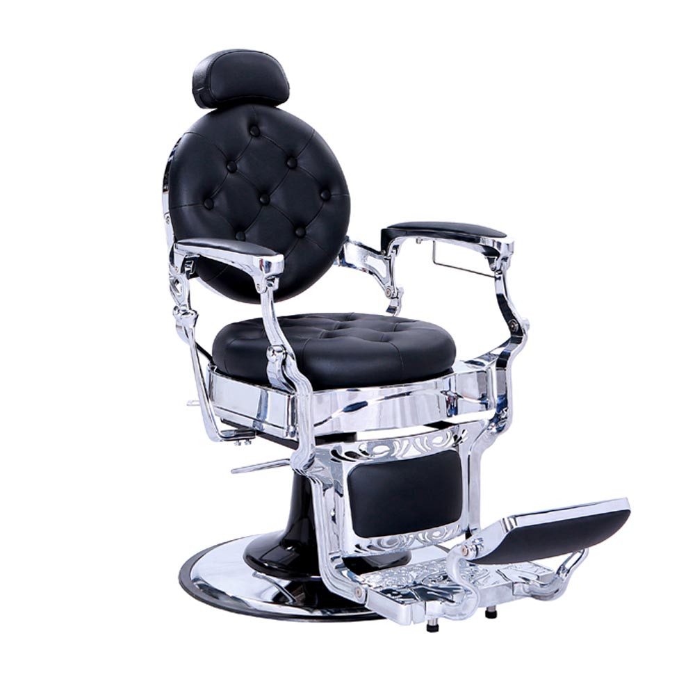 Foto 4 pulgar | Sillón Clásico Barbería Estética Vintage Plata Bergamo Hongzi