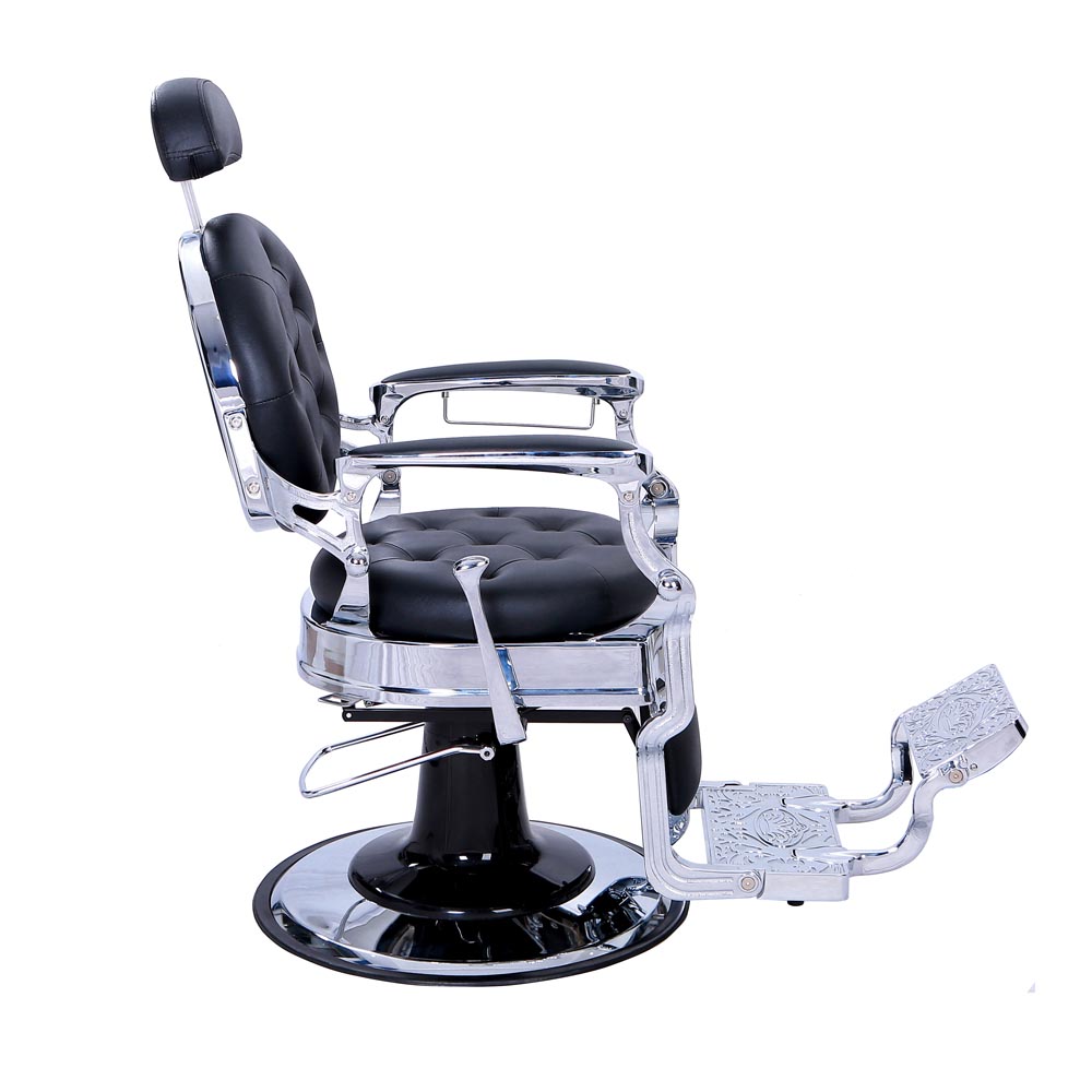 Foto 5 pulgar | Sillón Clásico Barbería Estética Vintage Plata Bergamo Hongzi