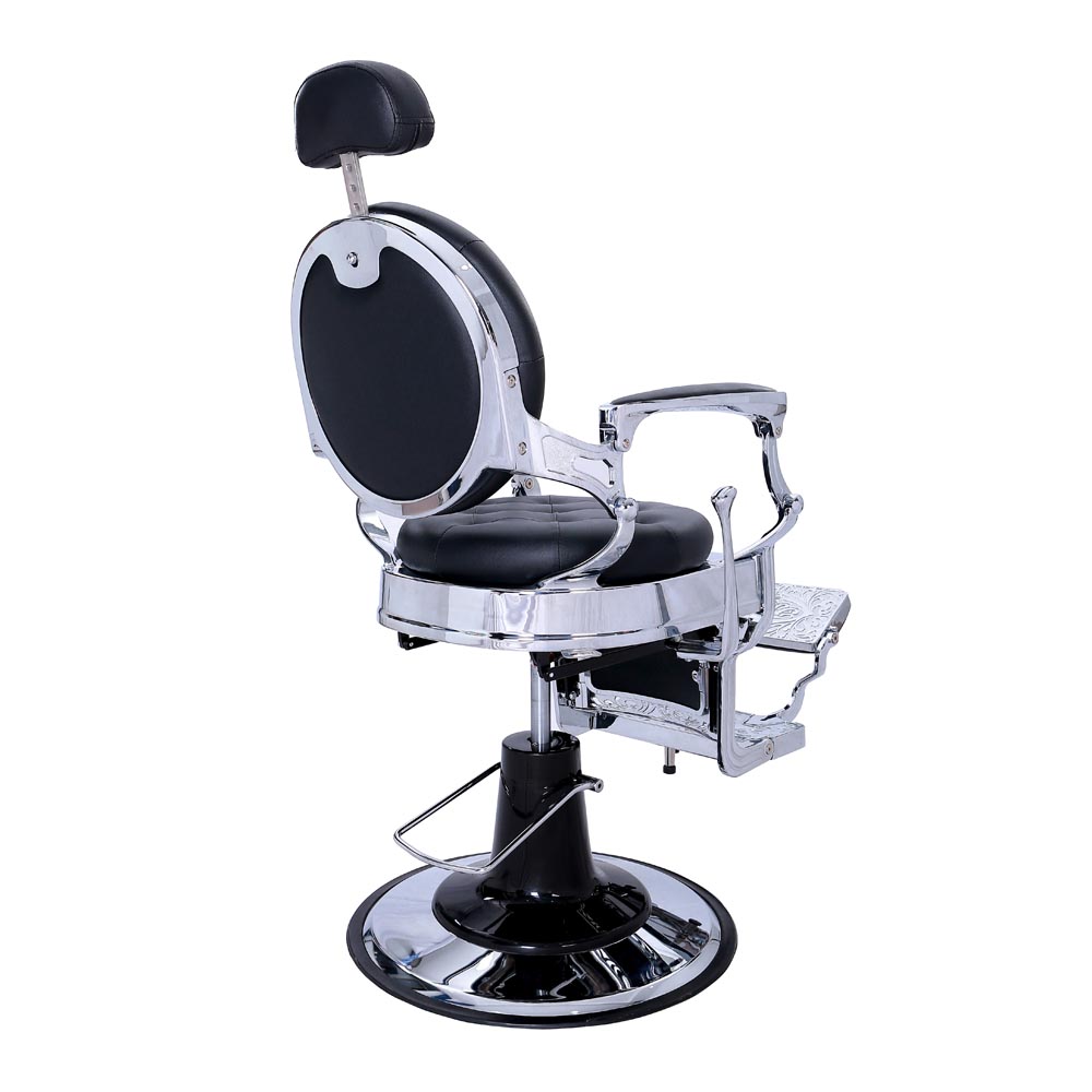 Foto 6 pulgar | Sillón Clásico Barbería Estética Vintage Plata Bergamo Hongzi