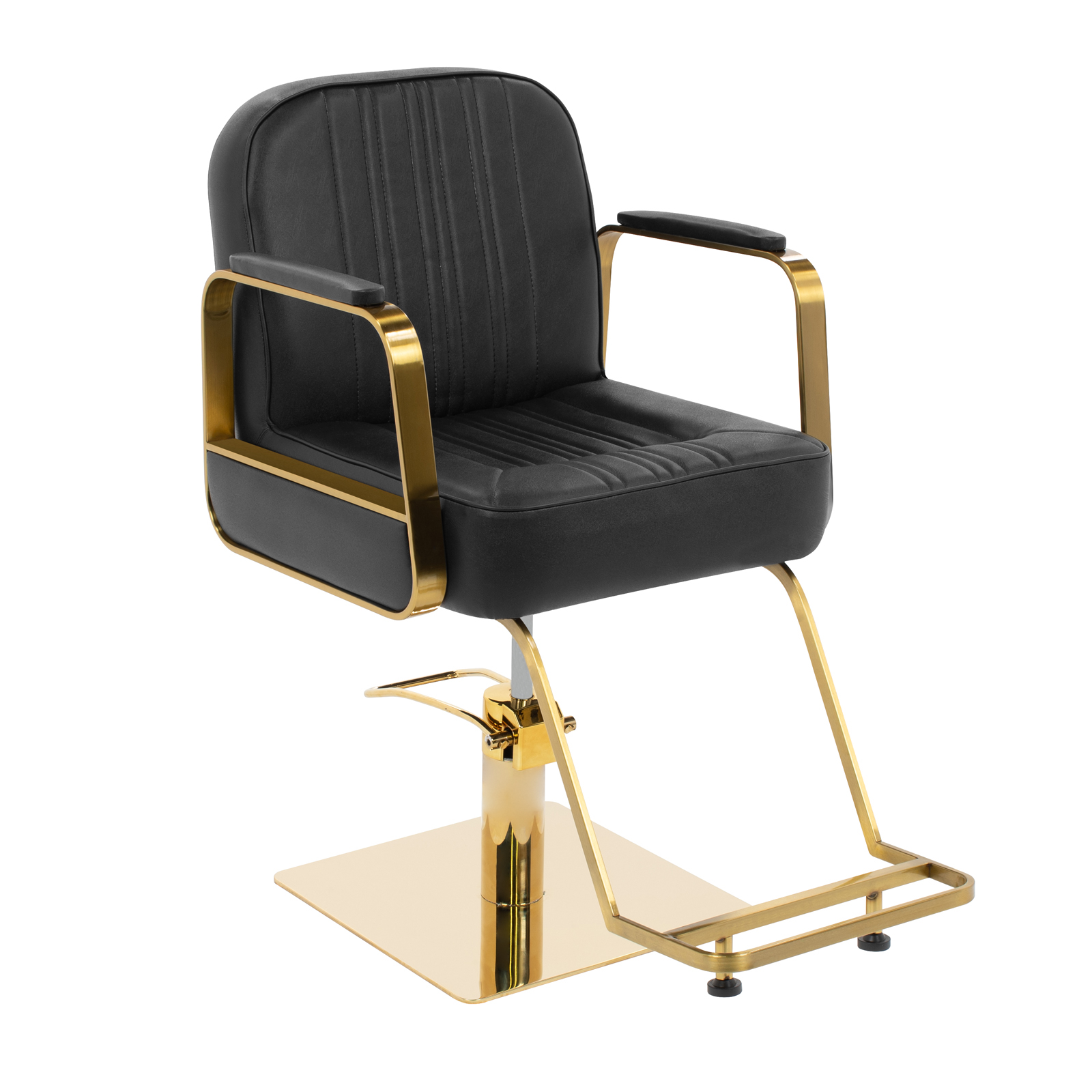 Foto 2 pulgar | Sillón Barber Onof Bilbao Cuadrada C/ Asiento Ajustable Y Giratoria Color Negro-dorado