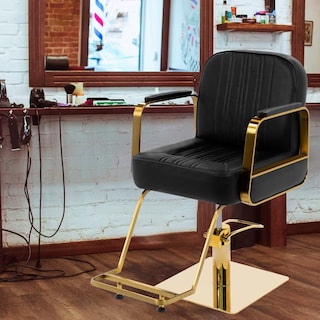 Foto 8 | Sillón Barber Onof Bilbao Cuadrada C/ Asiento Ajustable Y Giratoria Color Negro-dorado
