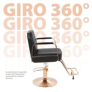 Foto 3 | Silla para Barberia Onof Madrid C/ Asiento Giratorio a 360° y Altura Ajustable color Cobre