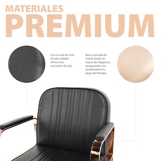 Foto 4 | Silla para Barberia Onof Madrid C/ Asiento Giratorio a 360° y Altura Ajustable color Cobre