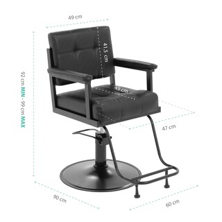 Foto 2 | Silla para Barberia Altura Ajustable color Negro