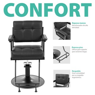 Foto 5 | Silla para Barberia Altura Ajustable color Negro