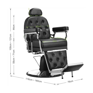 Foto 5 | Sillón Neumática para Barberia Respaldo Ajustable Negro