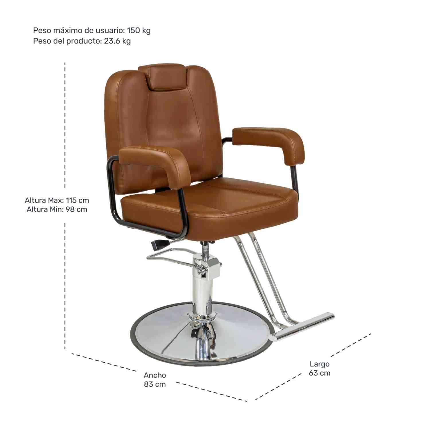 Foto 7 pulgar | Silla Neumática para Estética 360° Café