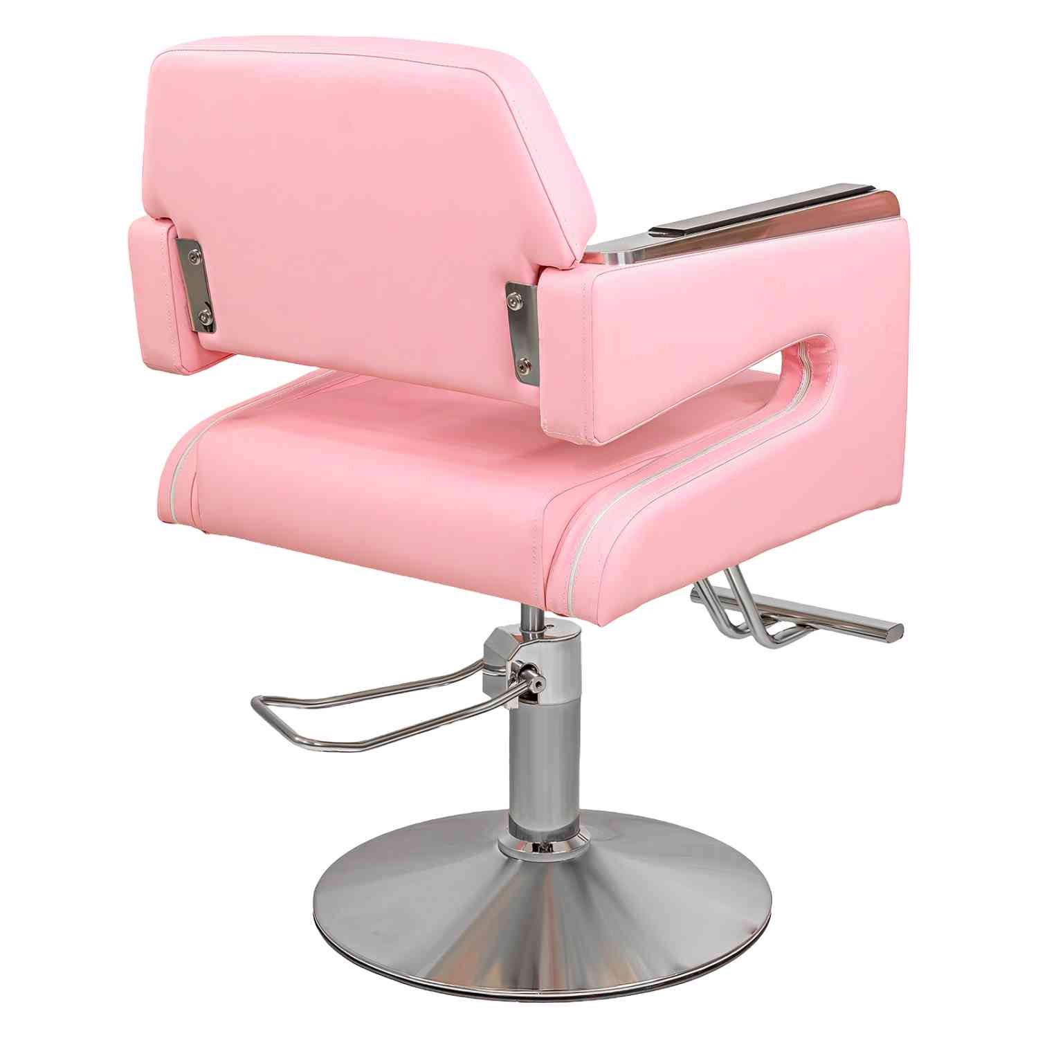 Foto 4 pulgar | Silla de Barbero Nanofort color Rosa Ajustable