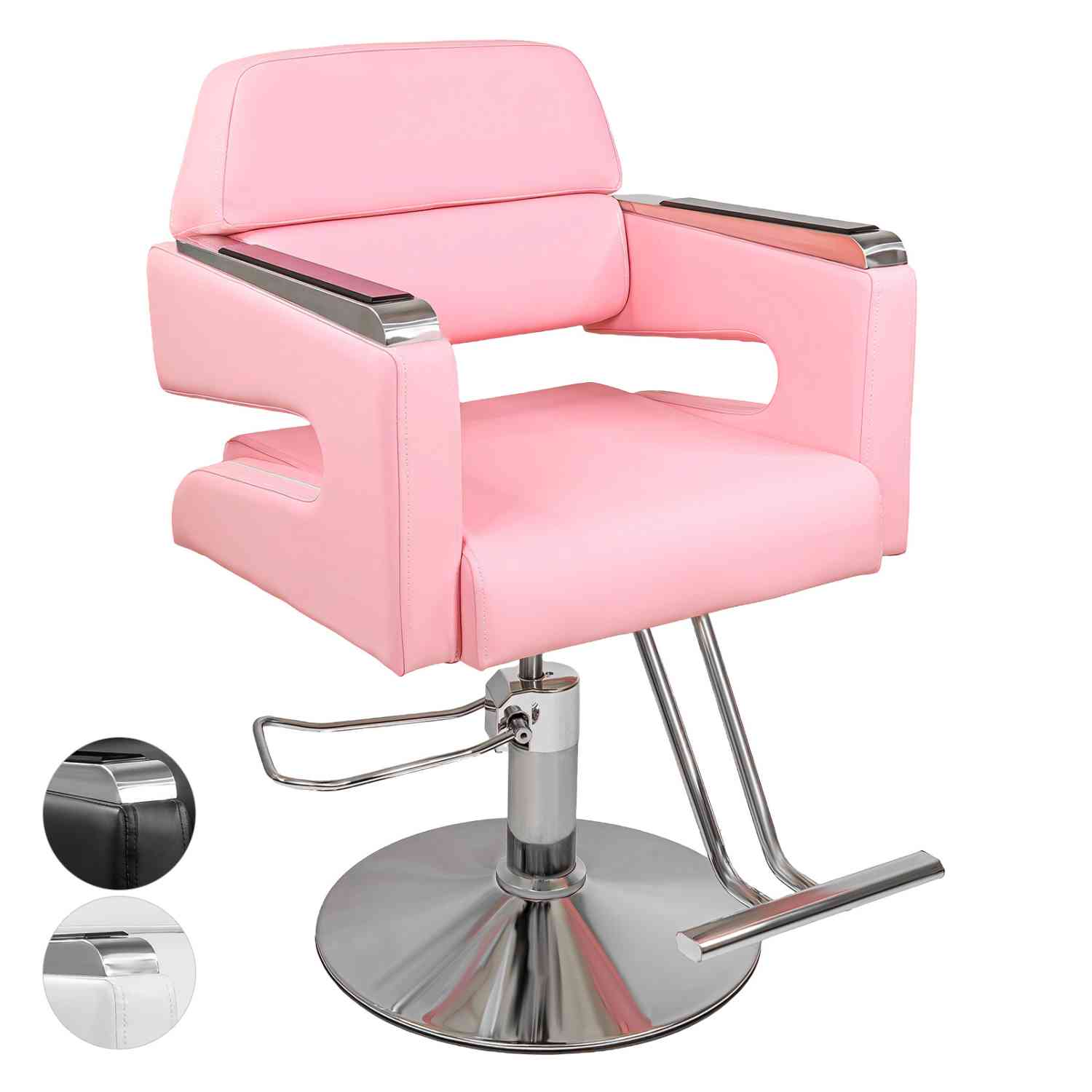 Foto 5 pulgar | Silla de Barbero Nanofort color Rosa Ajustable
