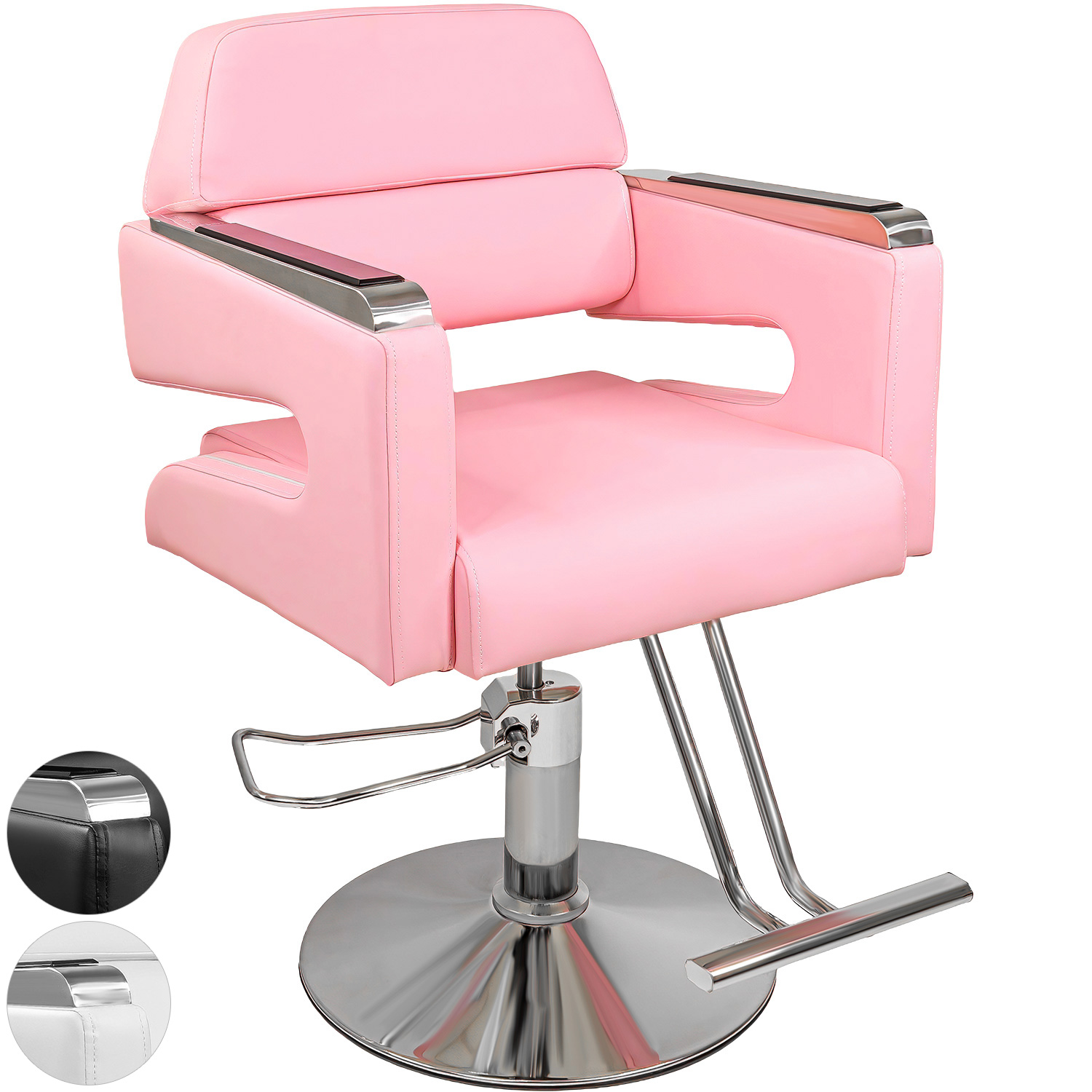 Foto 8 pulgar | Silla de Barbero Nanofort color Rosa Ajustable