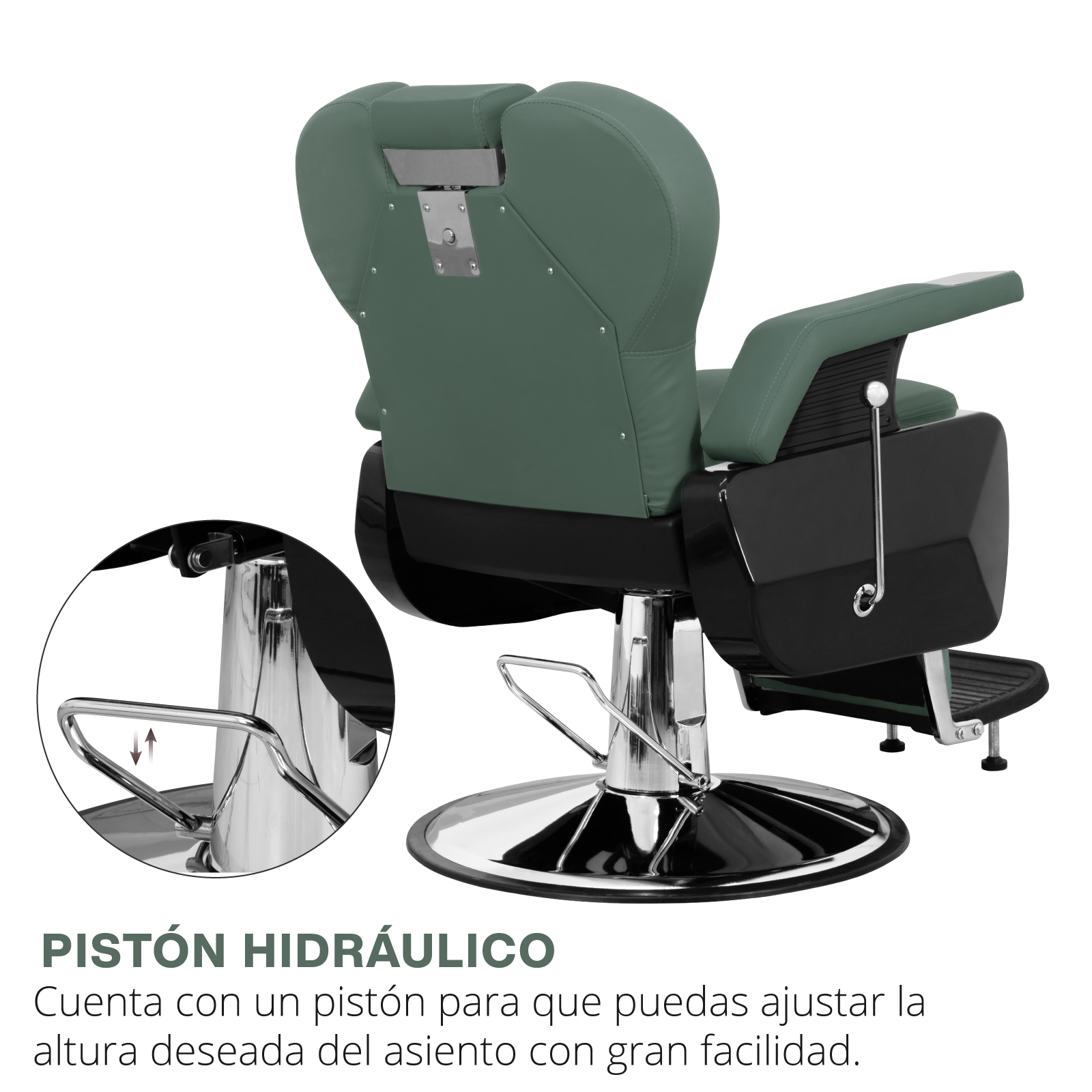 Foto 4 pulgar | Sillón De Barbero Onof Sbg-01 Color Verde Olivo