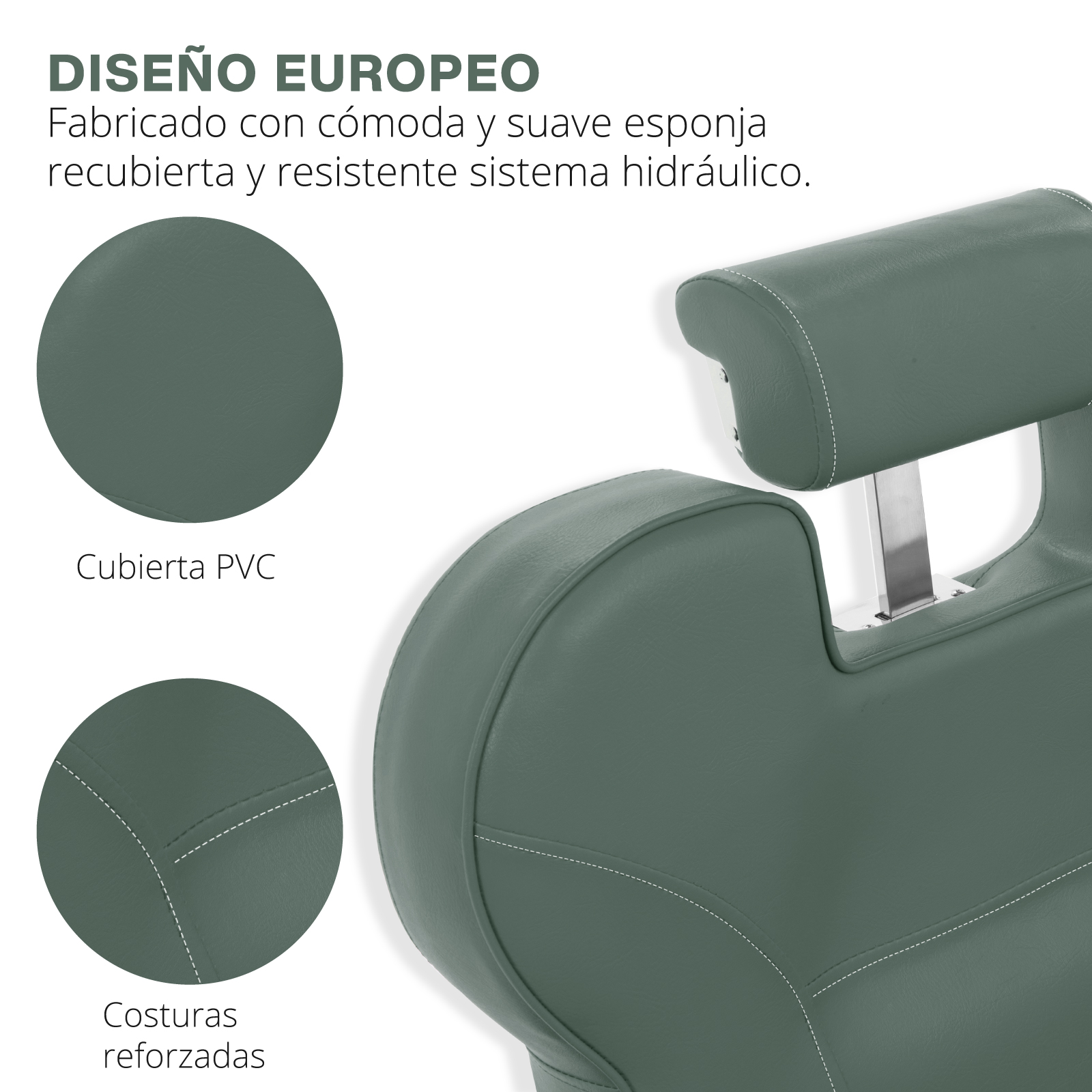 Foto 5 pulgar | Sillón De Barbero Onof Sbg-01 Color Verde Olivo