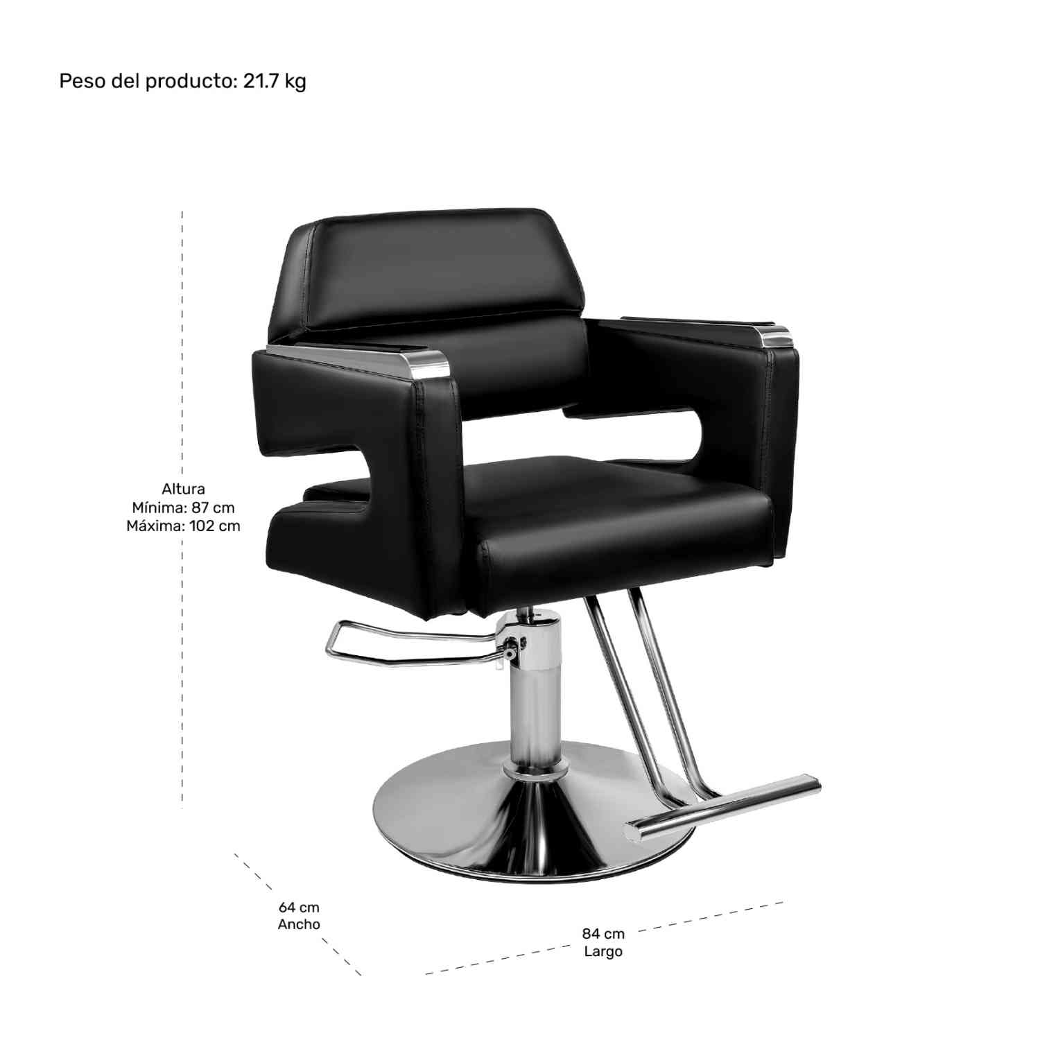 Foto 8 pulgar | Silla Estética Nanofort Ajustable Negra