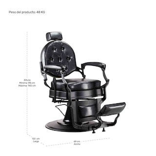Foto 5 | Sillón para Barbería Nanofort Gótico Premium Barberia Lujo Robusto Peluquería Class Negro