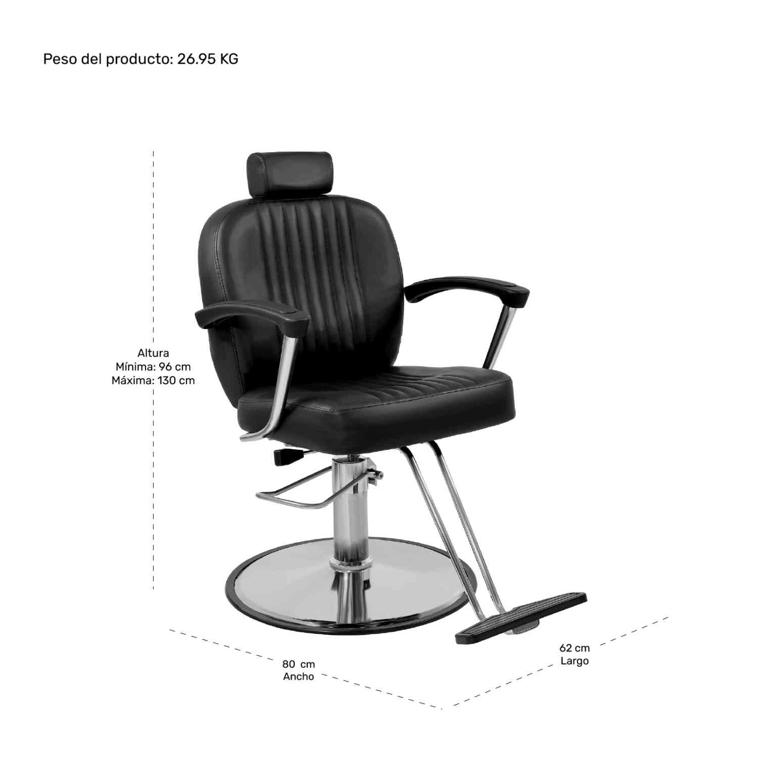 Foto 6 pulgar | Sillón para Barberia Nanofort Clasica 360° Negra