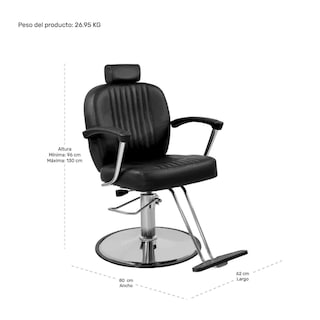 Foto 5 | Sillón para Barberia Nanofort Clasica 360° Negra