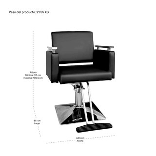 Foto 5 | Silla de Barbero Nanofort Negra