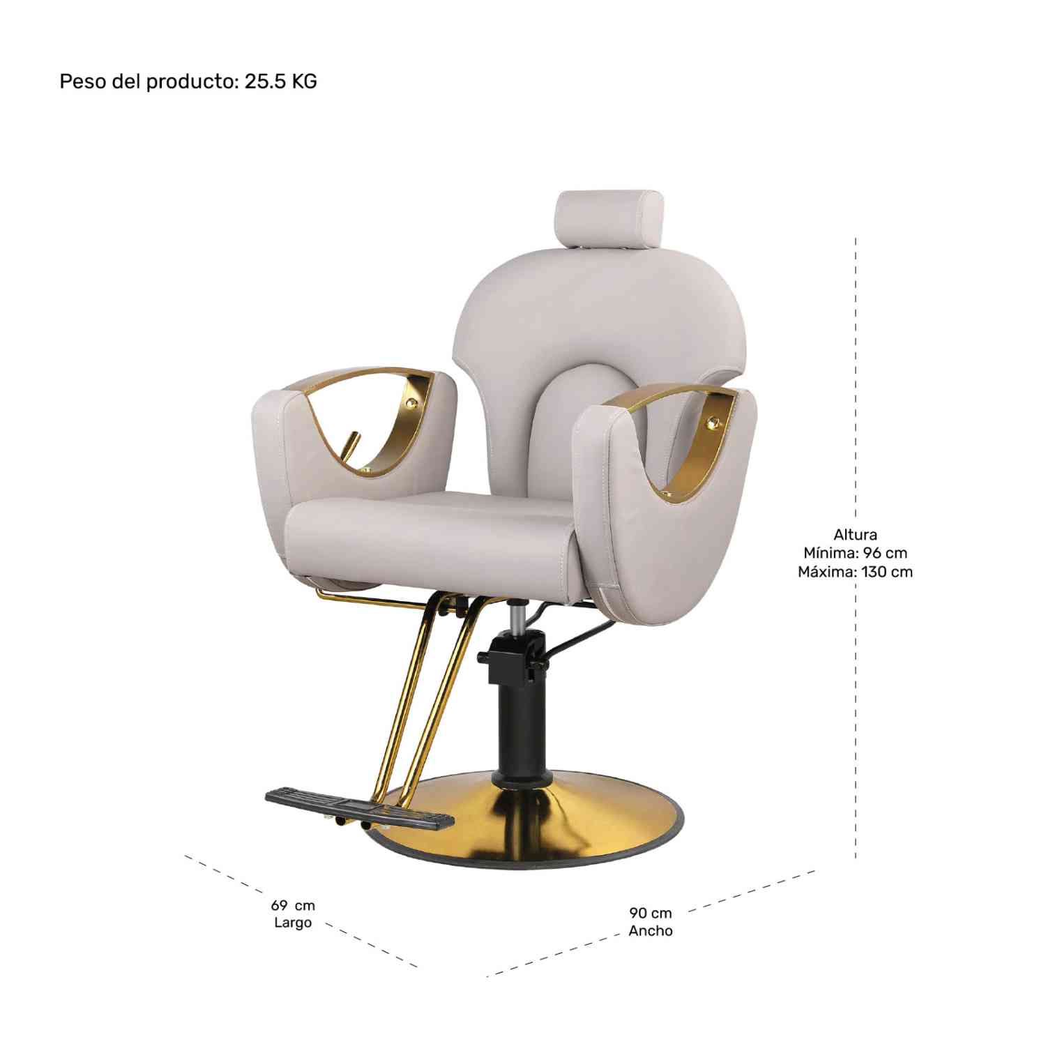 Foto 8 | Silla de Barbero Nanofort Gris