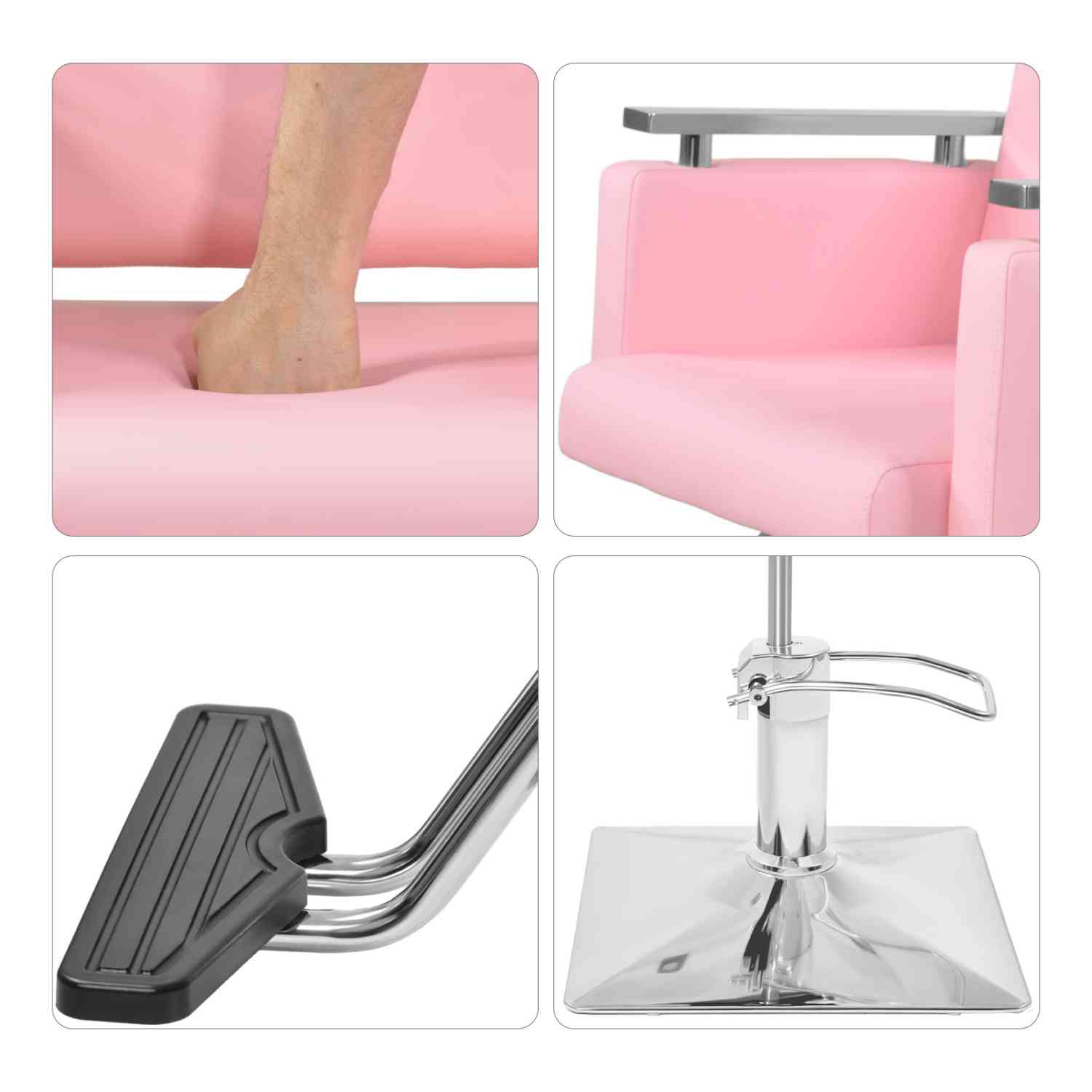 Foto 4 pulgar | Silla de Barbero Nanofort Rosa
