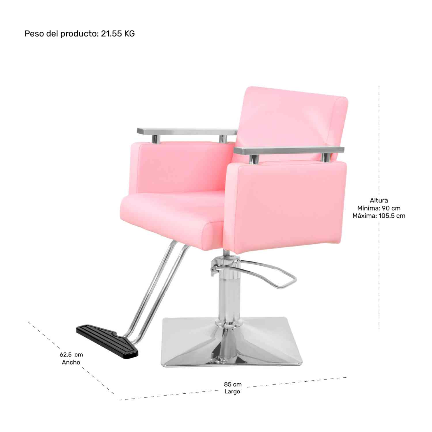 Foto 6 pulgar | Silla de Barbero Nanofort Rosa