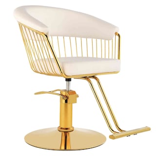 Foto 1 | Silla Gold Circular para Estética Altura Ajustable Giro 360° Blanca