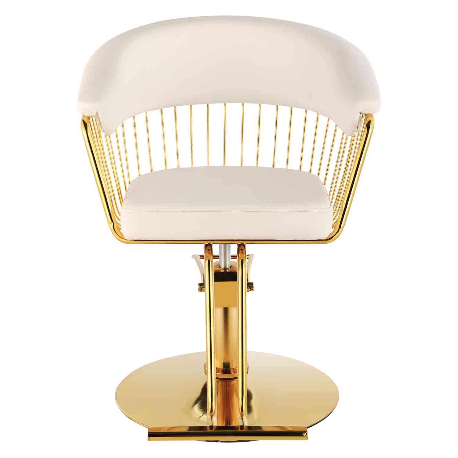 Foto 3 pulgar | Silla Gold Circular para Estética Altura Ajustable Giro 360° Blanca