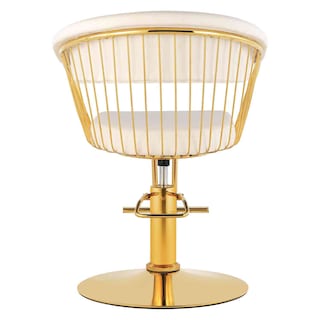 Foto 3 | Silla Gold Circular para Estética Altura Ajustable Giro 360° Blanca