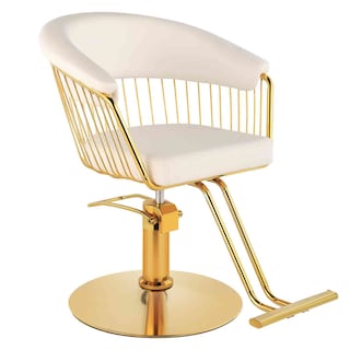 Foto 4 | Silla Gold Circular para Estética Altura Ajustable Giro 360° Blanca
