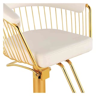Foto 6 | Silla Gold Circular para Estética Altura Ajustable Giro 360° Blanca