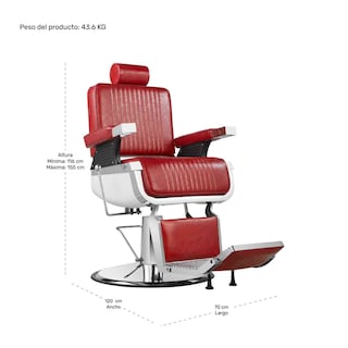 Foto 8 | Silla de Barbero Nanofort Tinto