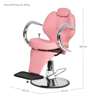 Foto 6 | Silla de Barberia Hidráulico Nanofort Rosa