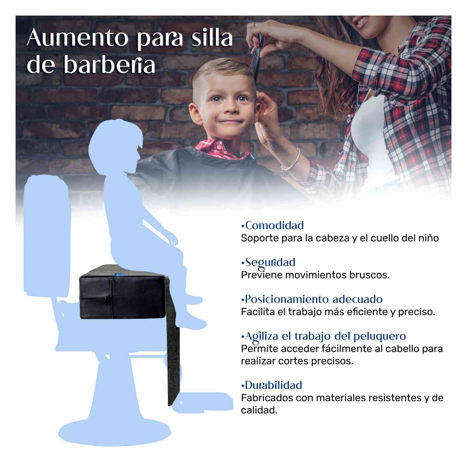 Foto 7 pulgar | Aumento de Silla para Barbero Nanofort