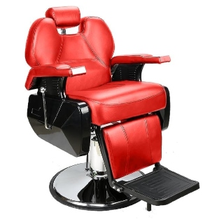 Foto 2 pulgar | Sillón De Barbero Bluelander Color Rojo Lujo Europeo En Cuero Sintético, Base Cromada Y Ajuste De Altura