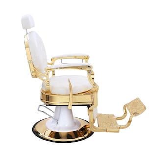 Foto 3 | Sillon Barberia Clasico Vintage Reforzado Uso Rudo Dorado Color Blanco Forma De La Base Redonda Tipo De Respaldo Recl