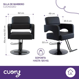 Foto 2 | Silla Barbería Estética Hidráulica Altura Ajustable Negro