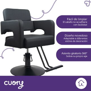 Foto 5 | Silla Barbería Estética Hidráulica Altura Ajustable Negro