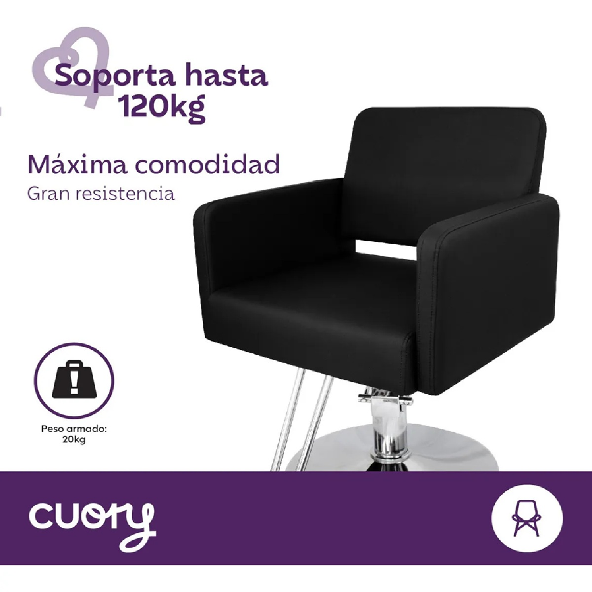 Foto 2 | Silla Barbería Estética Hidráulico Altura Ajustable