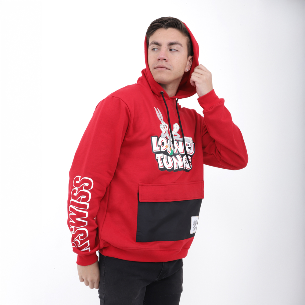Foto 1 | Sudadera K-swiss Casual Looney Tunes Campus Rojo para Hombre