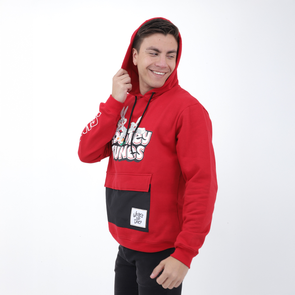 Foto 3 | Sudadera K-swiss Casual Looney Tunes Campus Rojo para Hombre