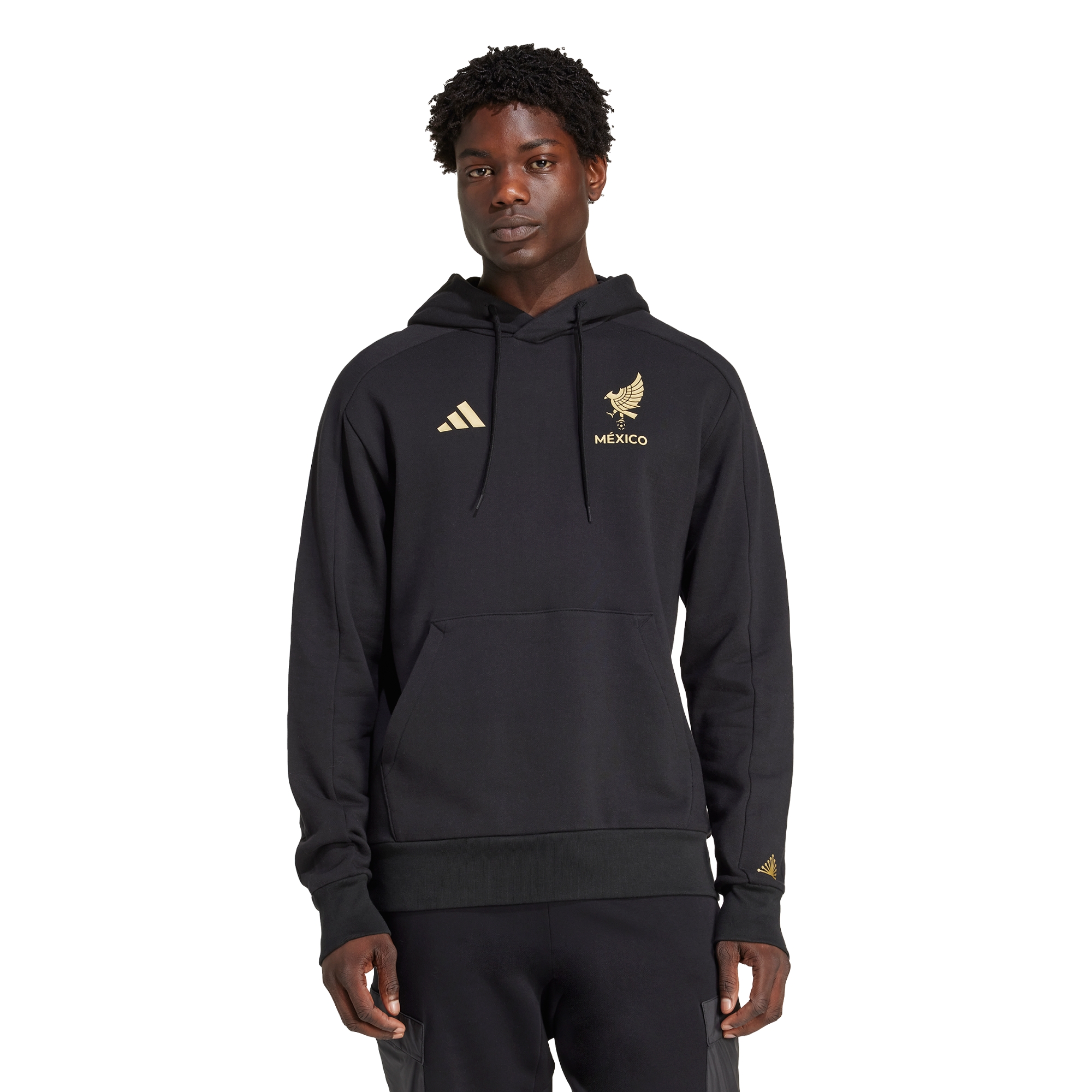 Foto 3 pulgar | Sudadera Con Gorro Selección Nacional De México 24/25 Adidas Negro Hombre
