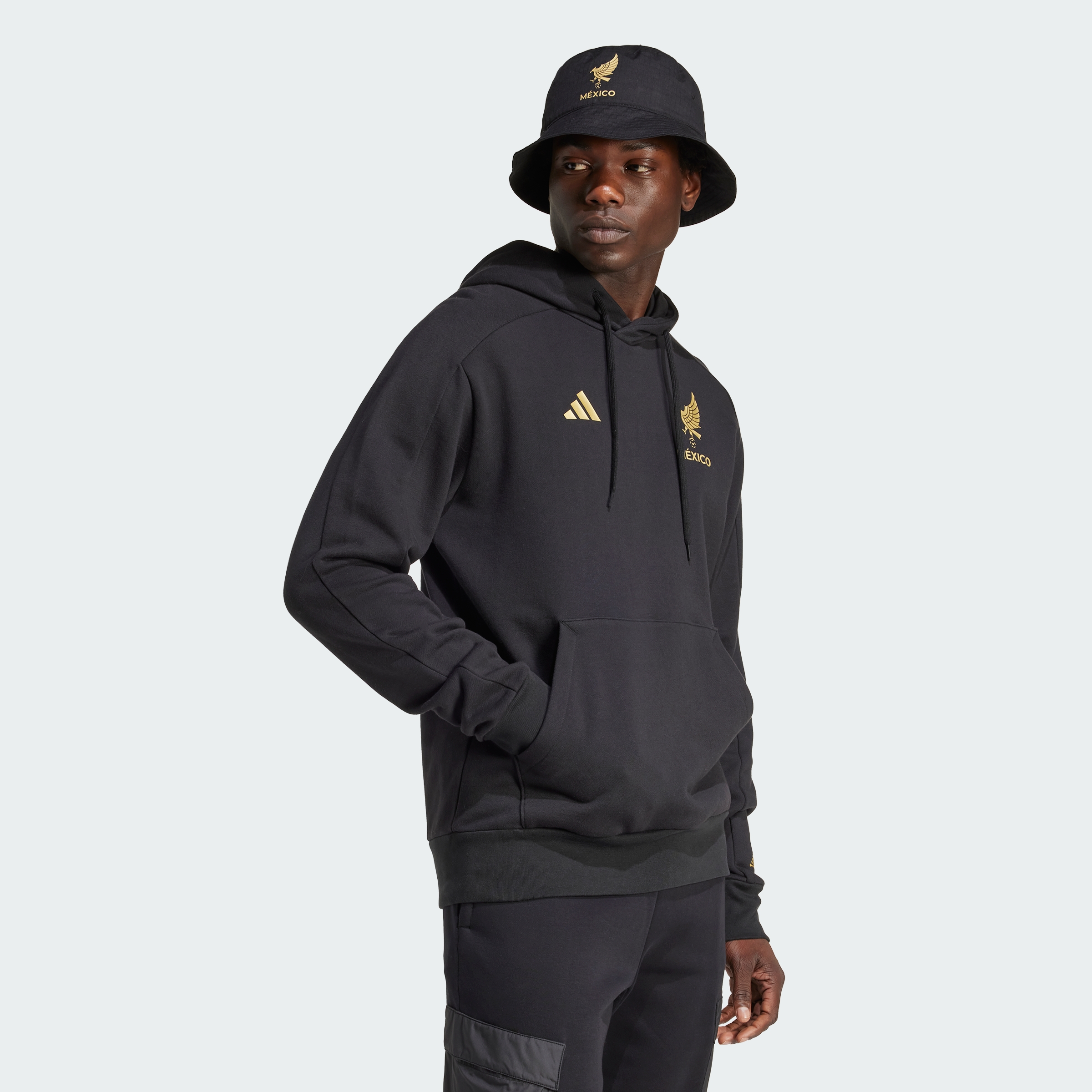 Foto 6 pulgar | Sudadera Con Gorro Selección Nacional De México 24/25 Adidas Negro Hombre