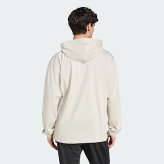 Foto 4 | Polerón Con Capucha Essentials Logo Grande Tejido Jersey Adidas Beige Hombre