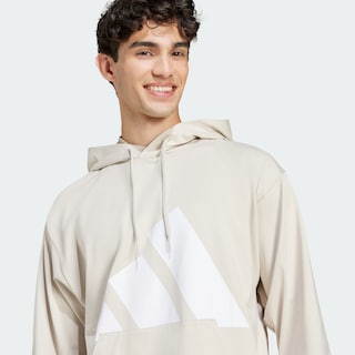 Foto 7 | Polerón Con Capucha Essentials Logo Grande Tejido Jersey Adidas Beige Hombre