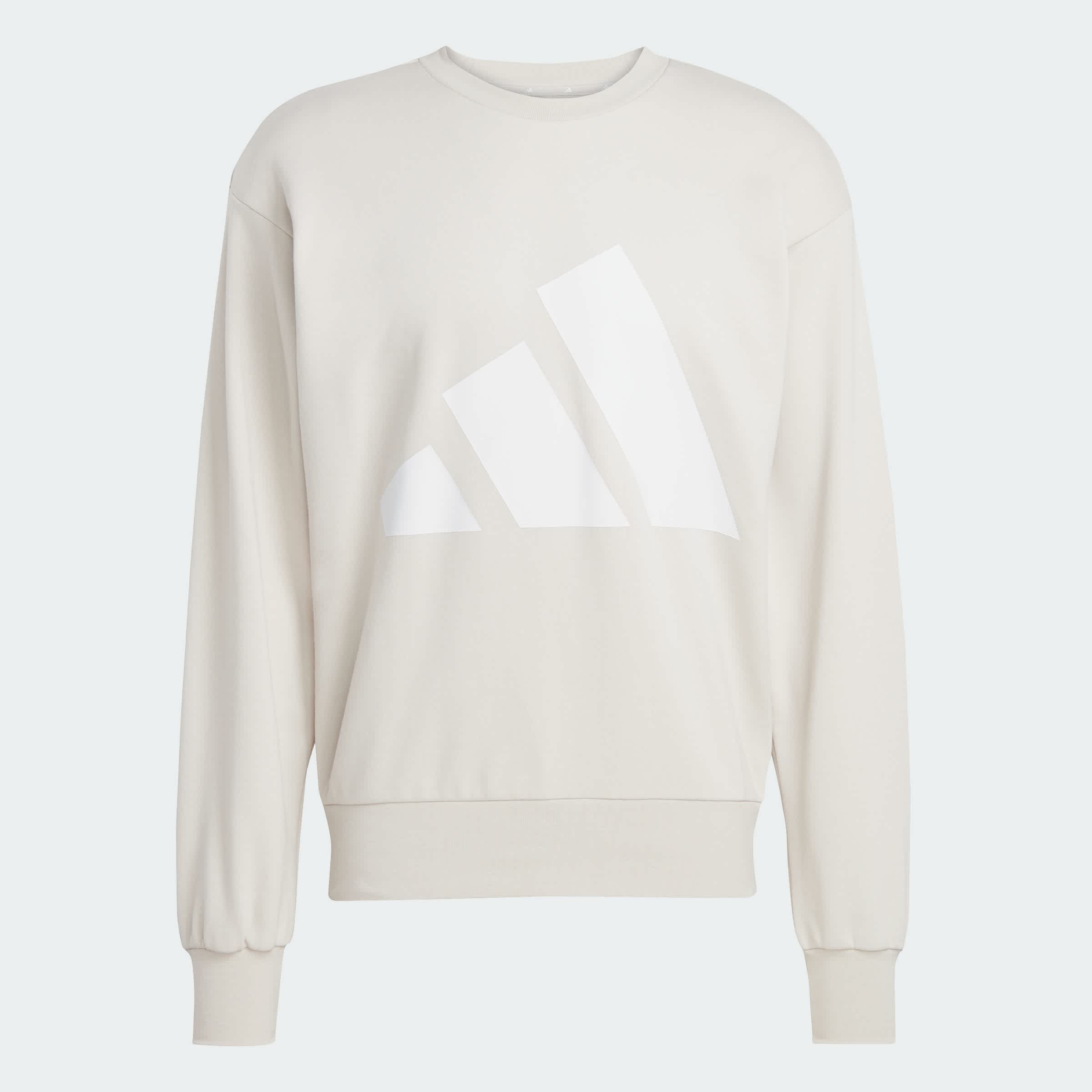 Foto 4 pulgar | Sudadera Essentials Logo Grande Felpa Francesa Adidas Beige Hombre
