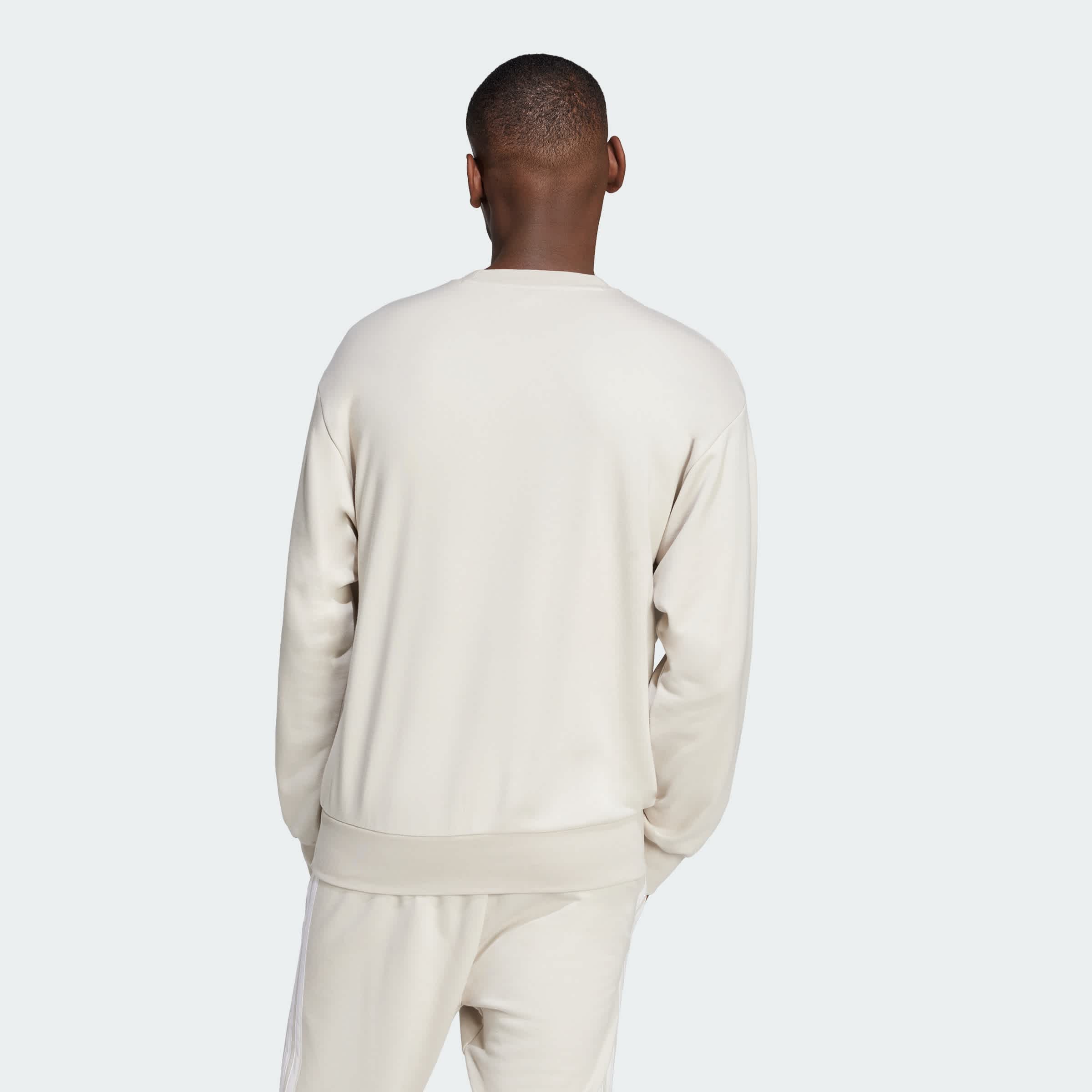 Foto 5 pulgar | Sudadera Essentials Logo Grande Felpa Francesa Adidas Beige Hombre