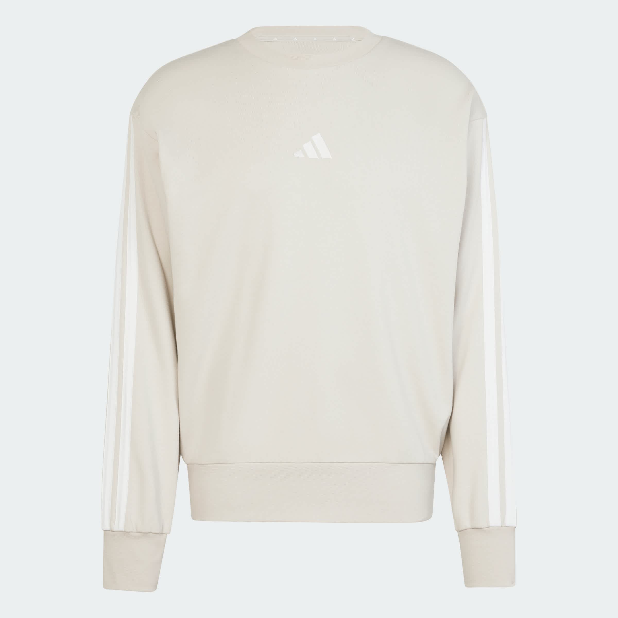 Foto 3 | Sudadera Essentials 3 Franjas Felpa Francesa Adidas Beige Hombre