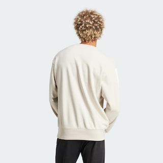 Foto 4 | Sudadera Essentials 3 Franjas Felpa Francesa Adidas Beige Hombre