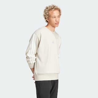 Foto 5 | Sudadera Essentials 3 Franjas Felpa Francesa Adidas Beige Hombre